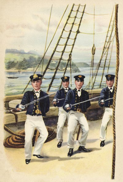 1877年の海軍士官候補生としての未来のゲオゲ5世（クロモリト） 作： Henry Payne